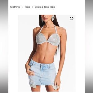 Retrofete Reign crystal-embellished bra top